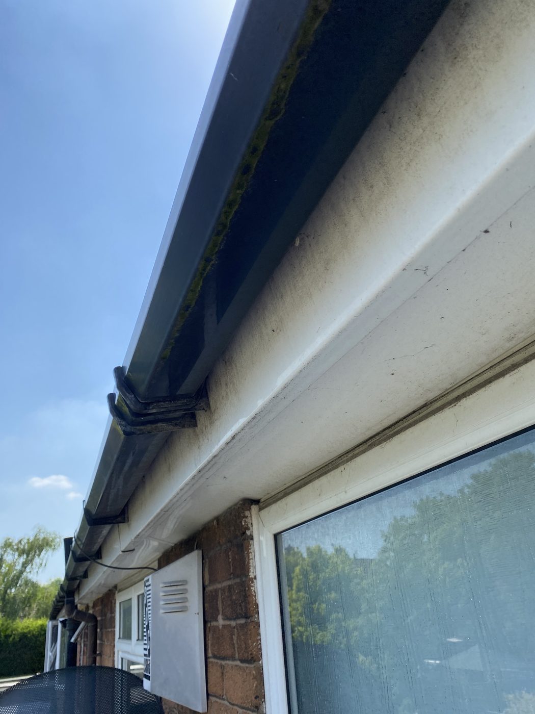 Fascia and soffit cleaning in Clitheroe - before
