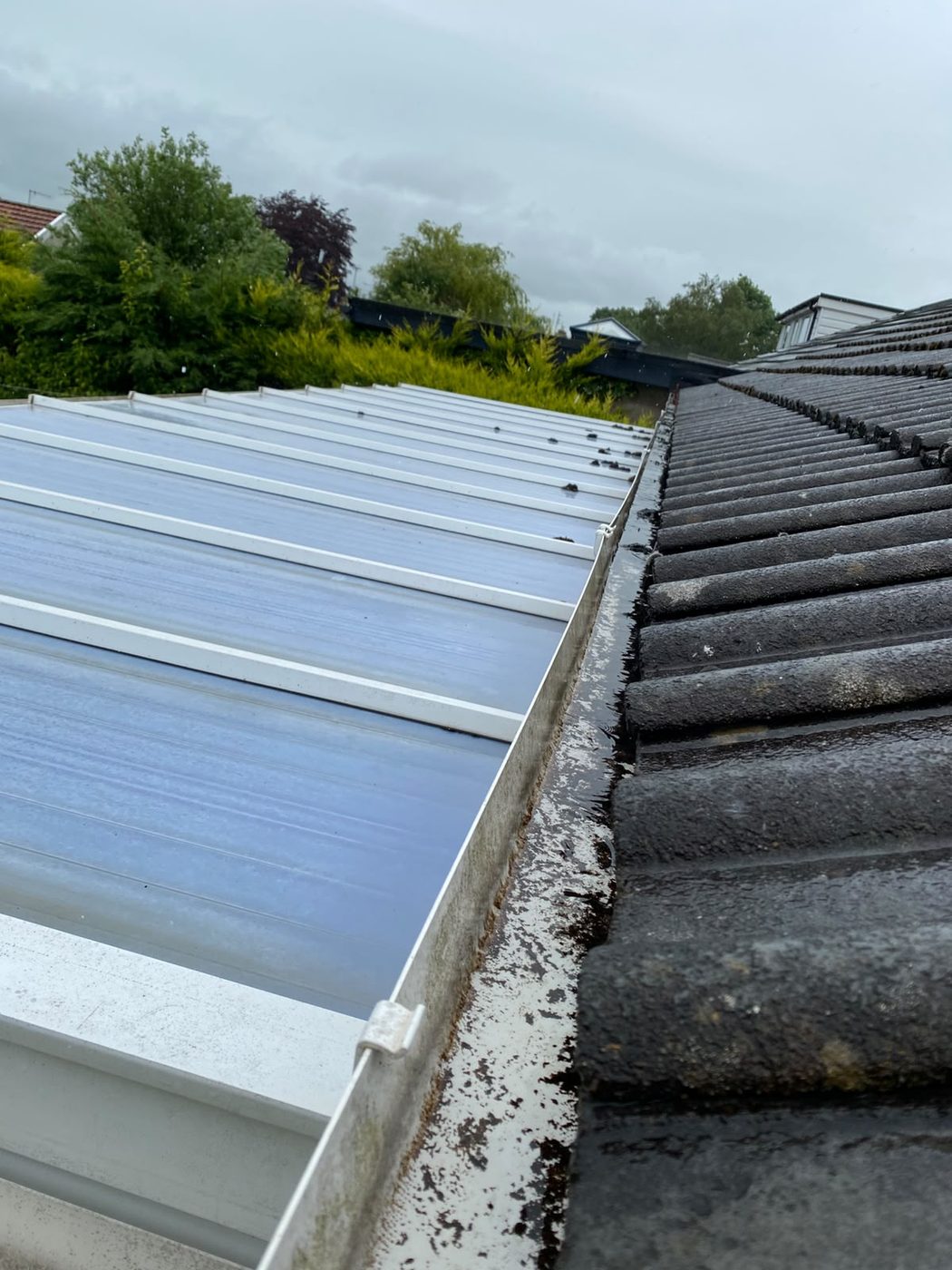 Gutter cleaning in Accrington - before