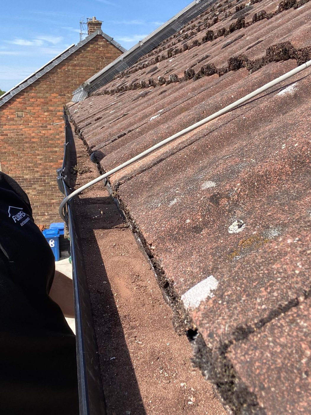 Gutter cleaning in Clitheroe - before