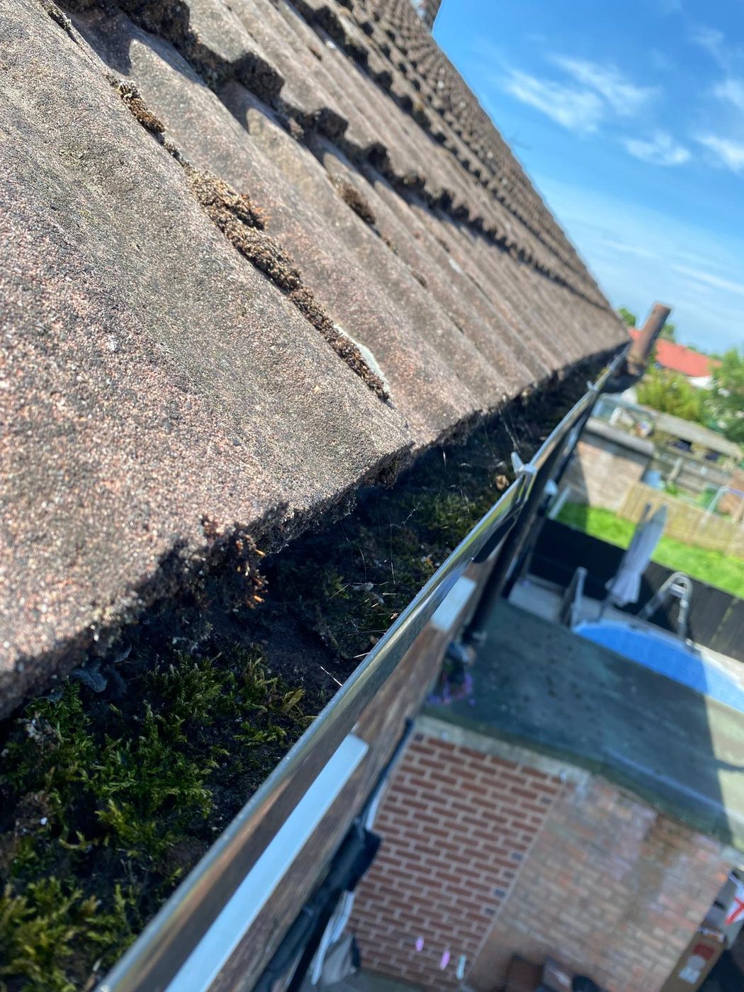 Gutter cleaning in Darwen - before
