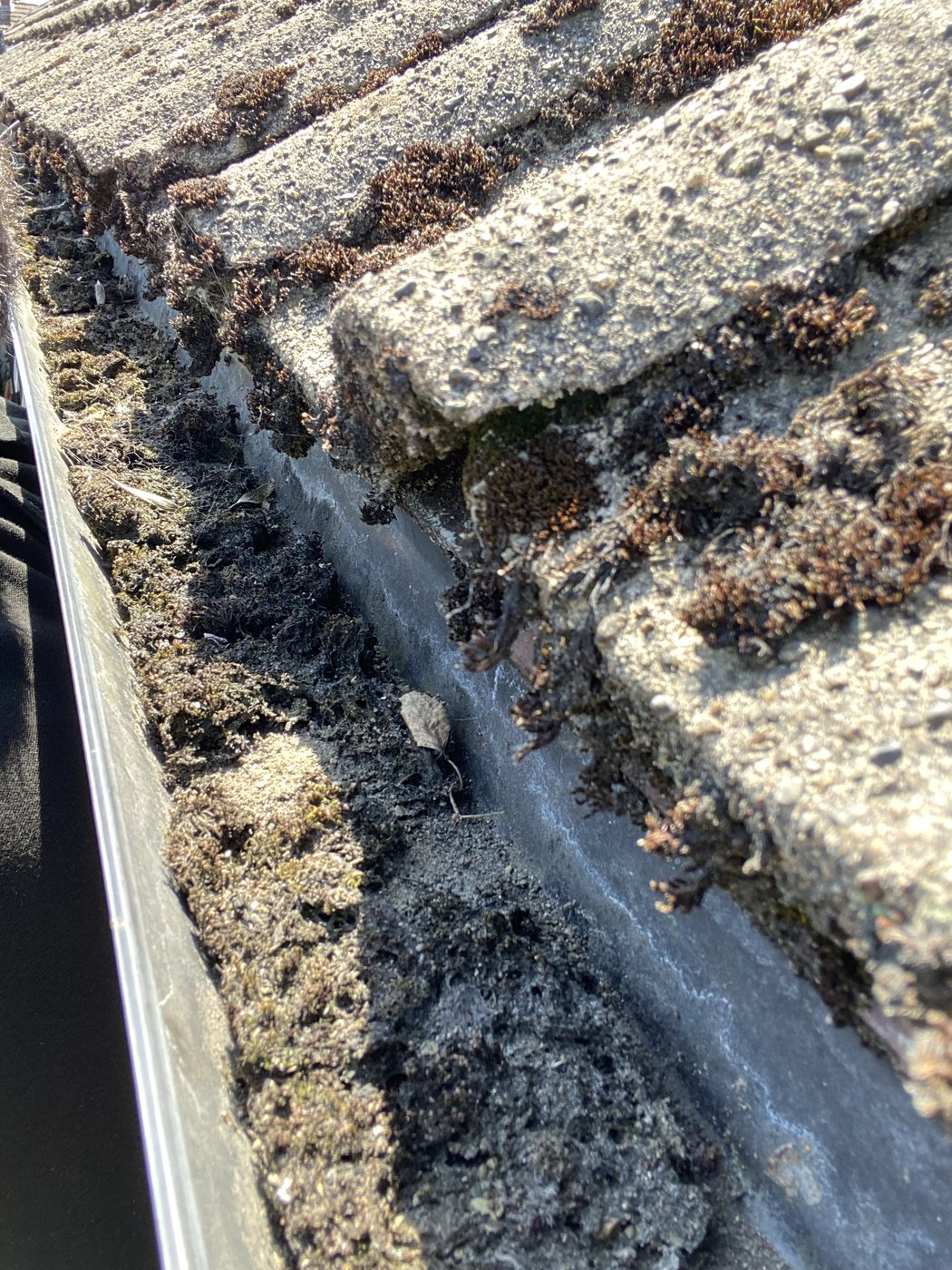 Gutter cleaning in Padiham - before
