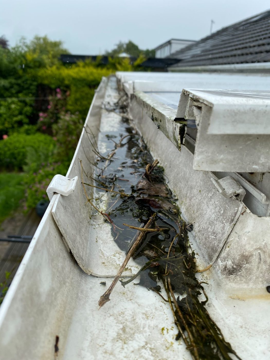 Gutter cleaning in Preston - before